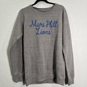 Mars Hill Lions Sweatshirt Gray Crewneck Pullover Raglan Sleeve Womens M College